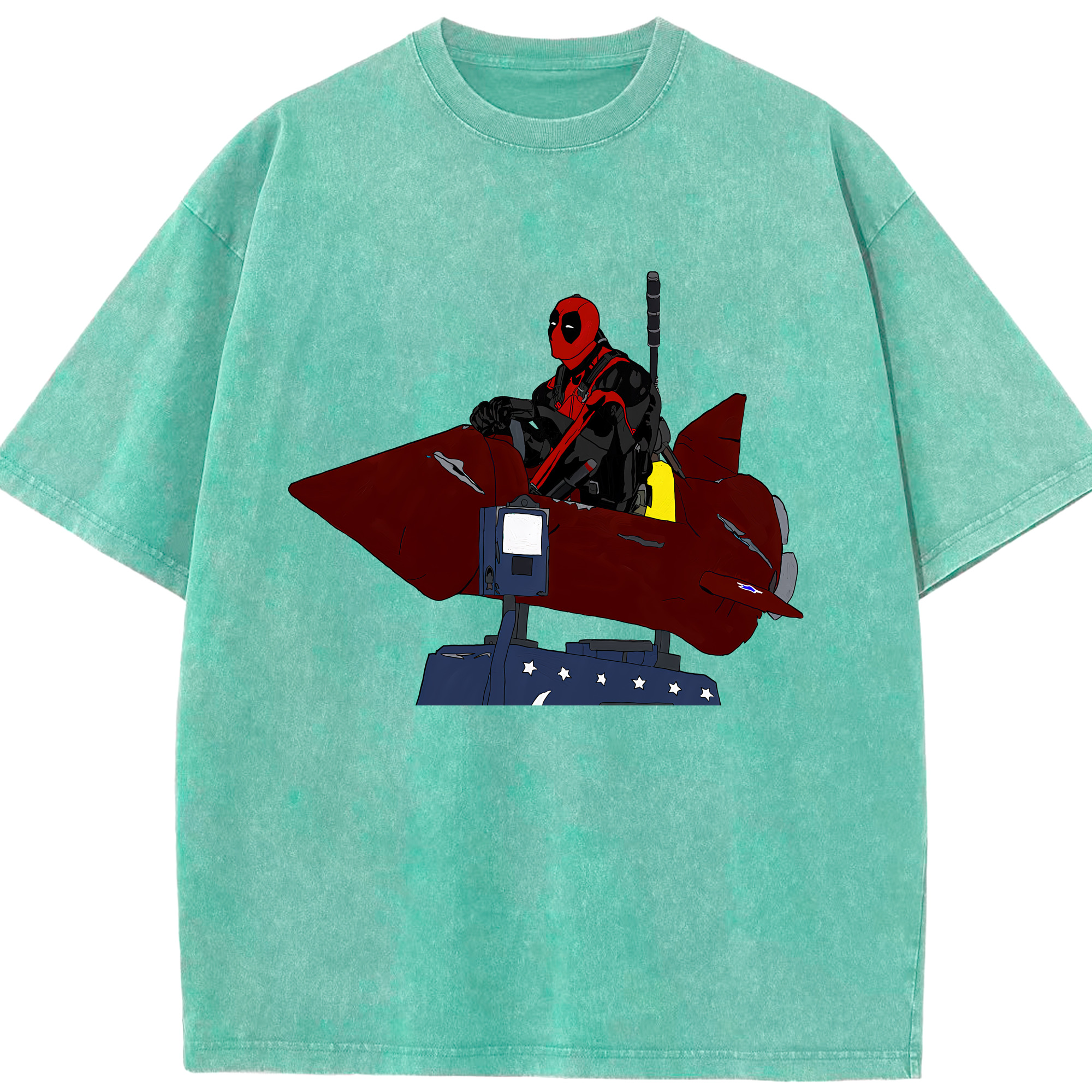 （画像用） Deadpool デッドプール 綿100% ヴィンテージ風 半袖Tシャツ（フロントプリント）